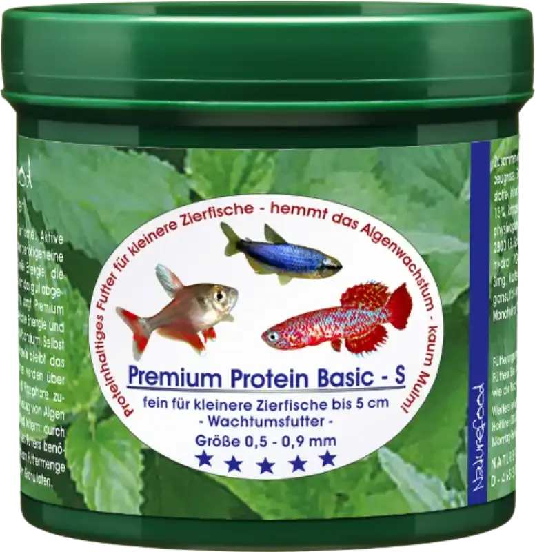 Naturefood PREMIUM Protein Basic S – für junge und kleine karnivore Zierfische 105 g Dose