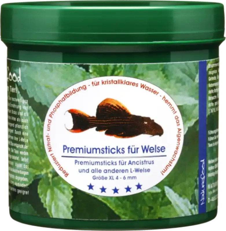 Welsfutter als Sticks für alle L Welse von Naturefood